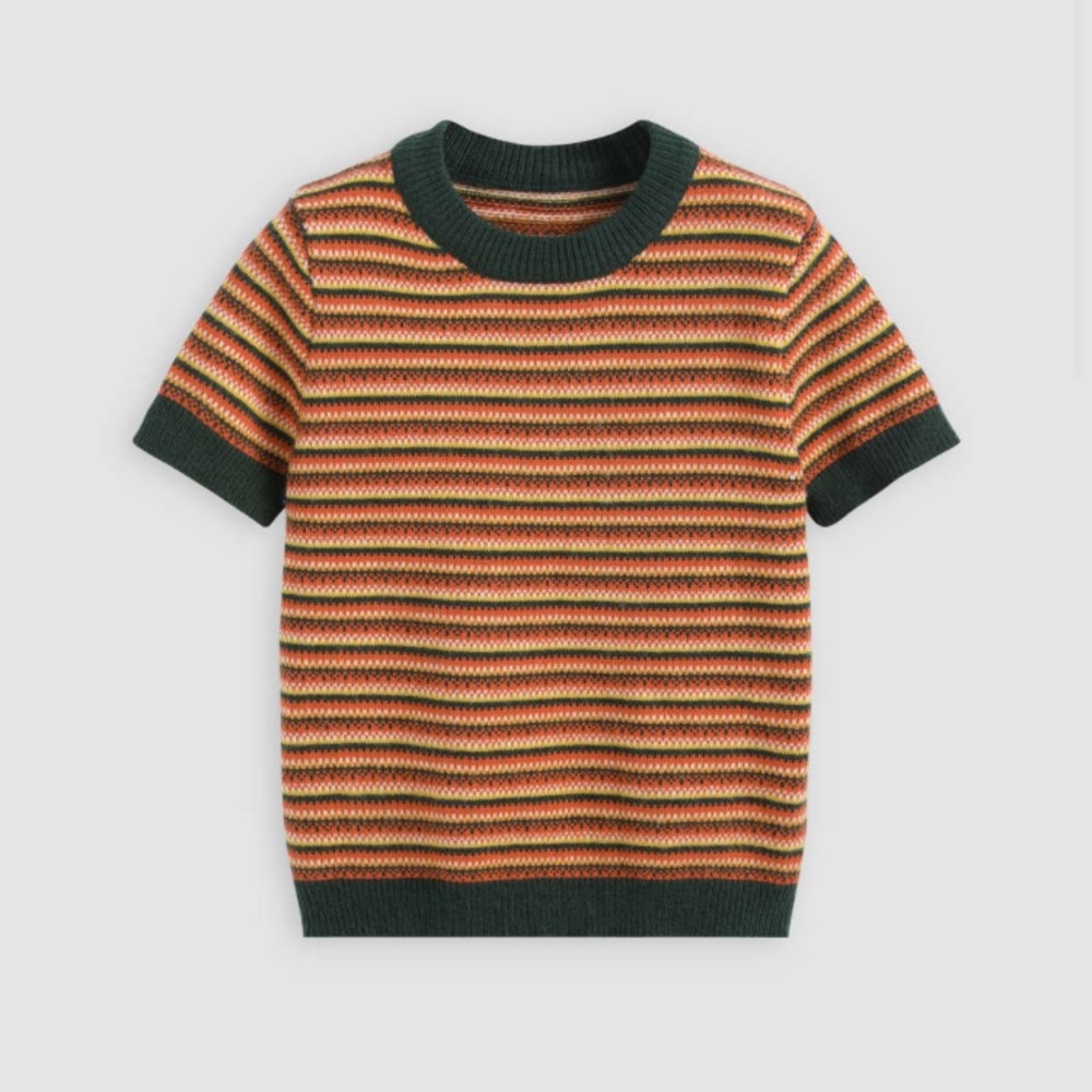 NWT Striped Knit Short Sleeve Top